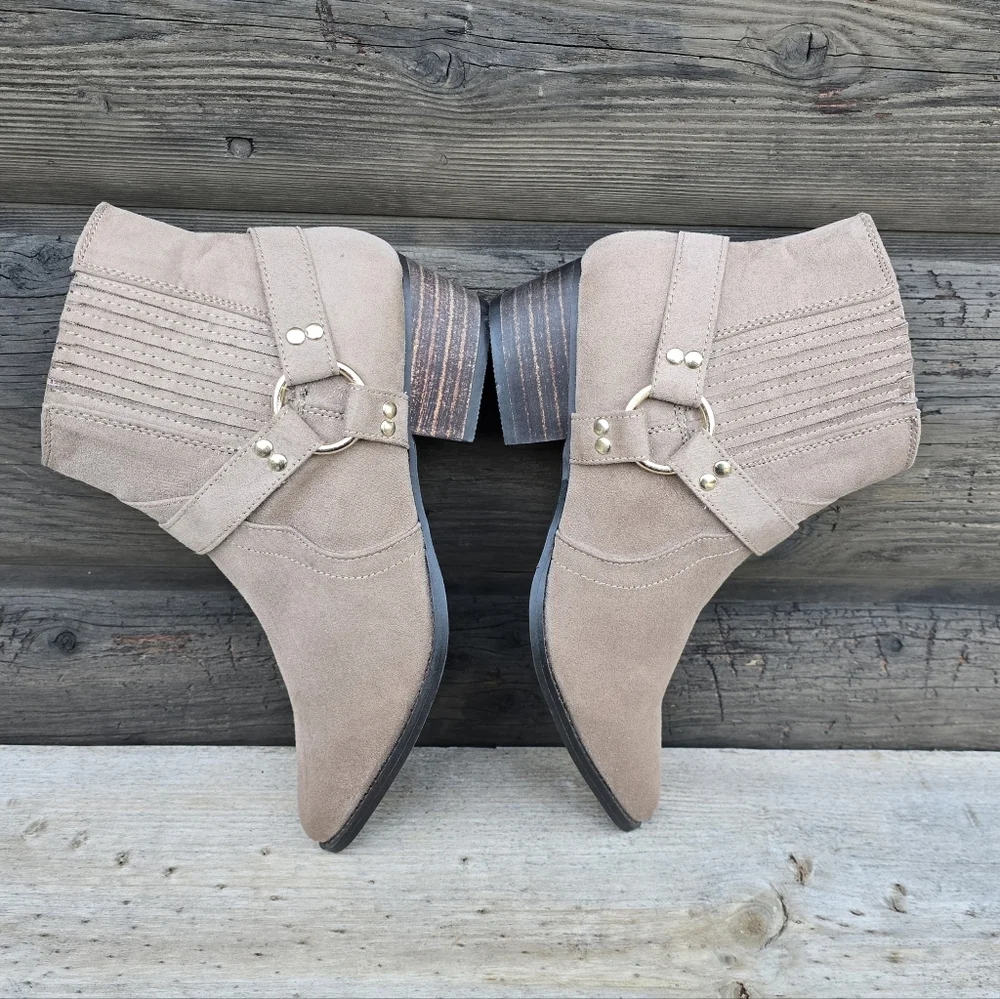 Modern Rush NEW Marta Modern Western Boho Harness Booties 7.5M